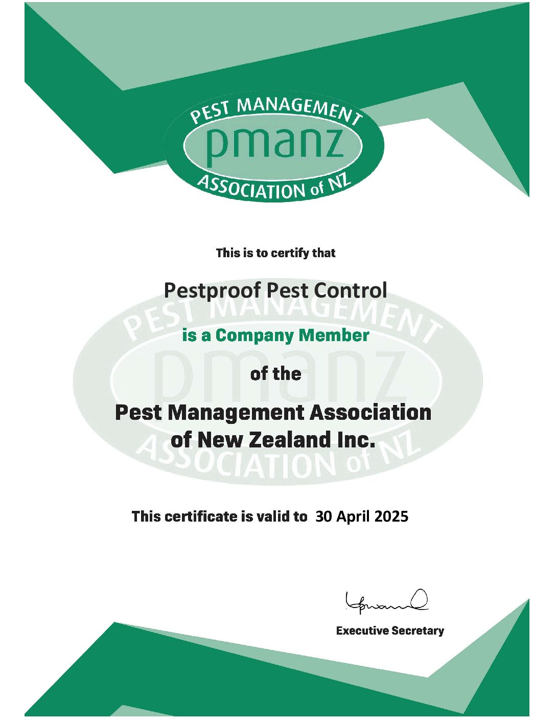 Qualifications Pestproof